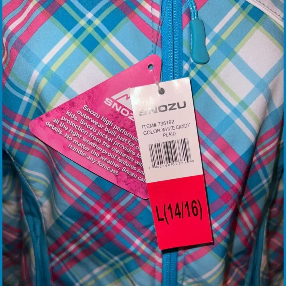 NWT Snozu Girls Hooded Fleece Lined Lightweight Jacket Size Large (14/16)